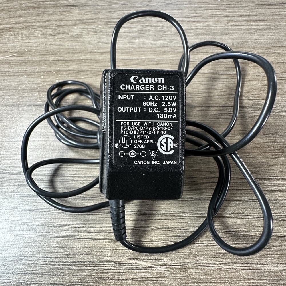 Canon CH-3 Battery Charger 5.8V 130mA OEM Power Supply P5 P6 P7 P10 P11 FP-10
